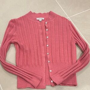 St. John Sport Pink Cardigan vintage sz m wool blend
